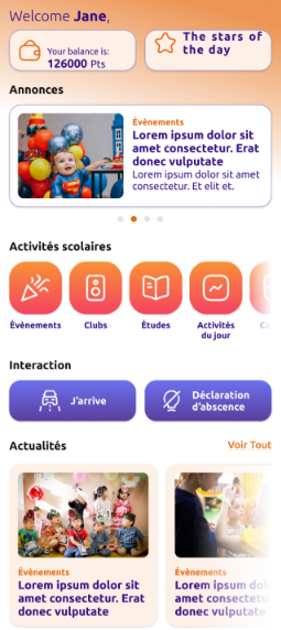 Aperçu de l'application DigiKids côté parent